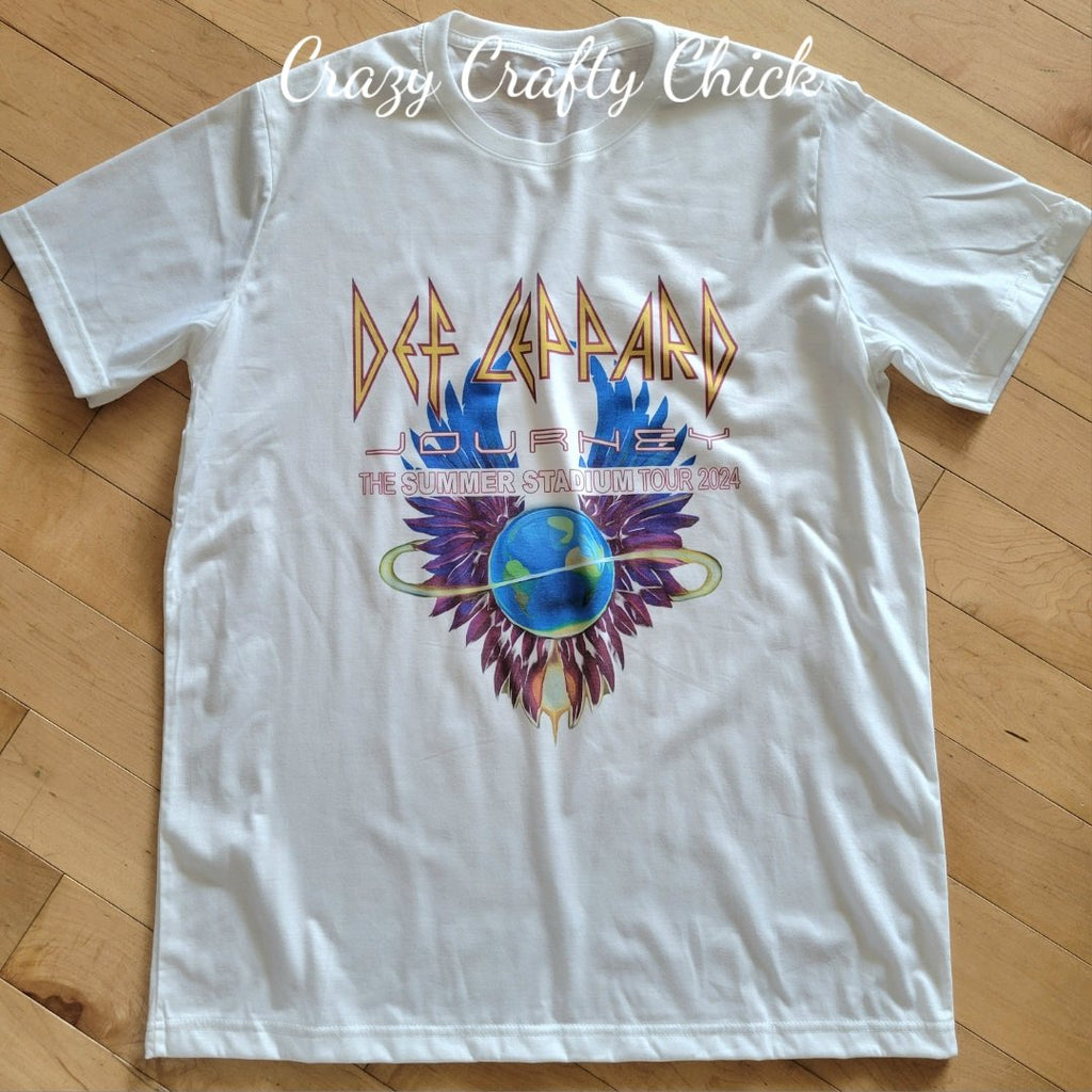 Custom concert tour t-shirt in white