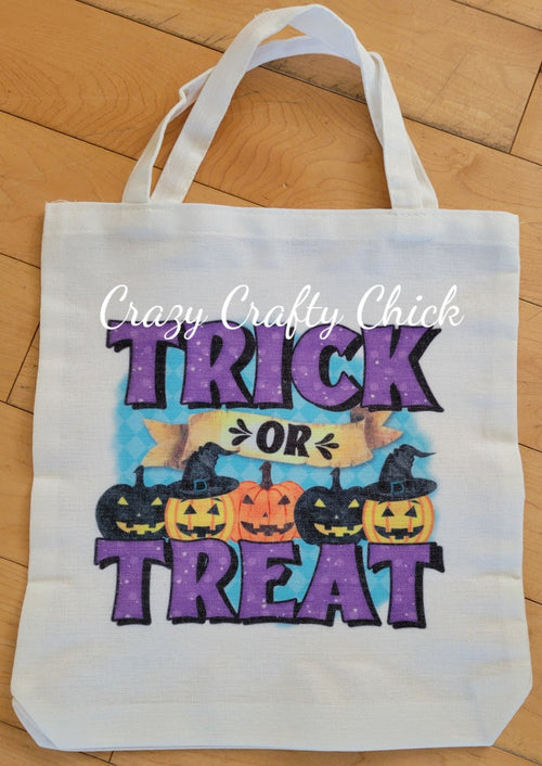 Halloween trick-or-treat bag, pumpkins design