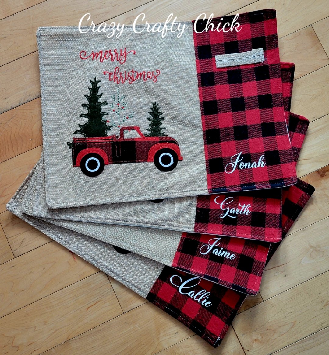 Personalized Christmas placemats with names