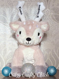 Personalized plush reindeer with name on antlers