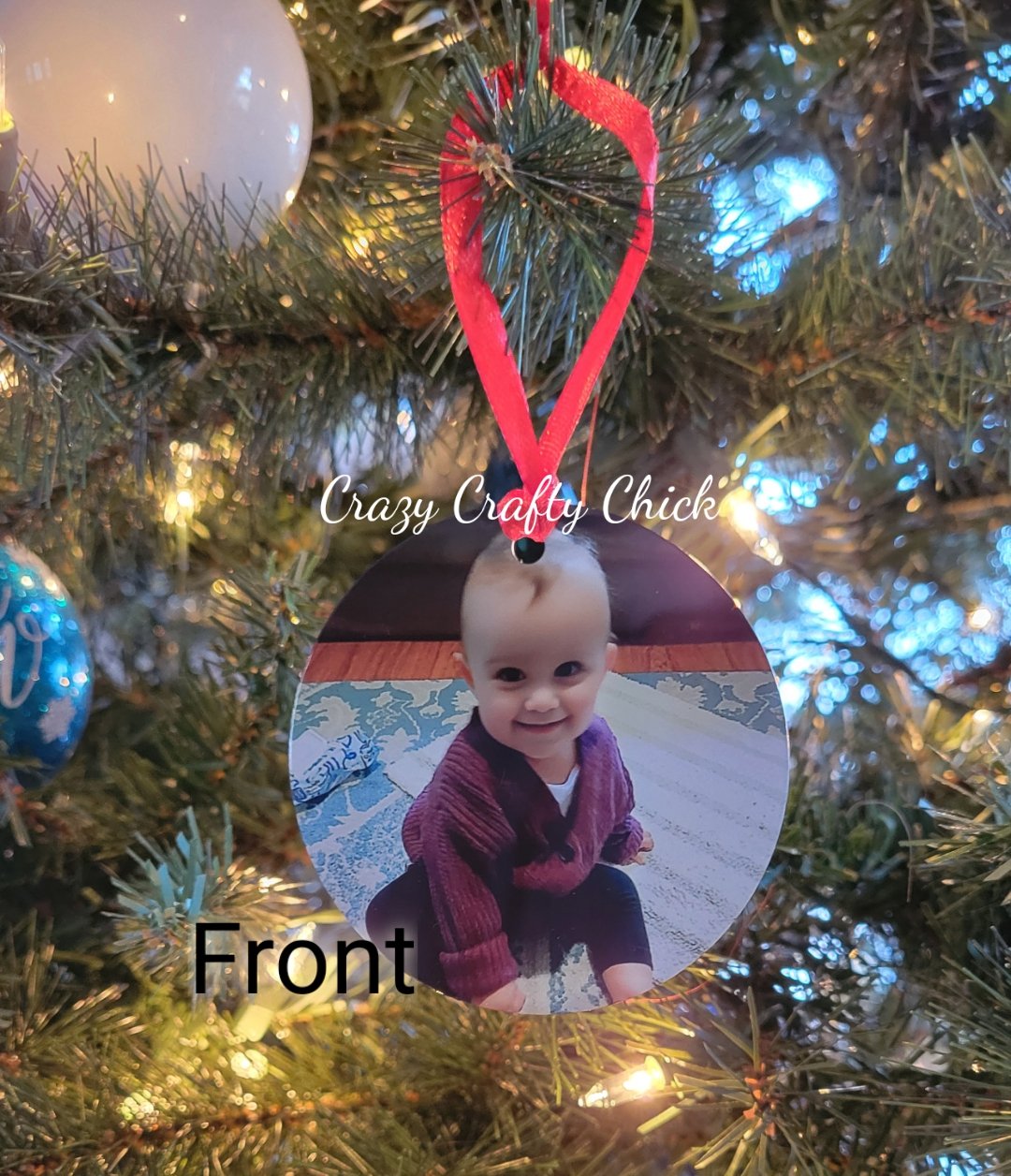 Baby photo personalized ornament