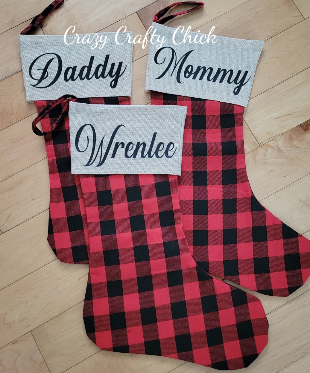 Personalized Christmas stockings, family set