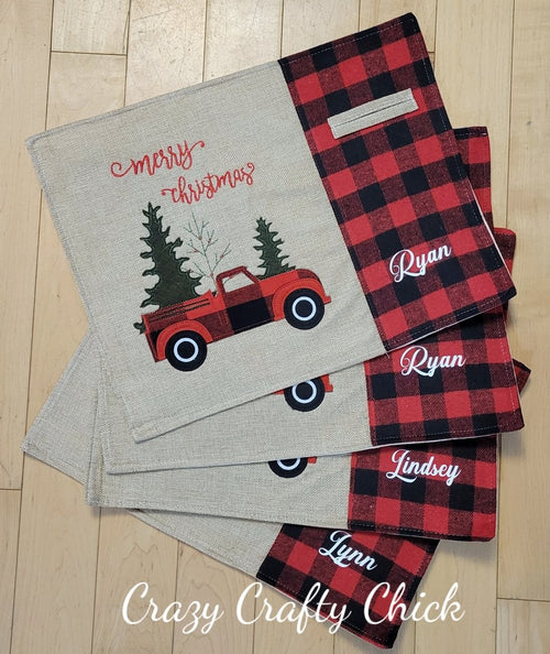 Personalized Christmas placemats with names