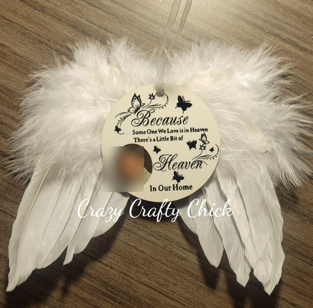 Angel wing butterfly memorial design